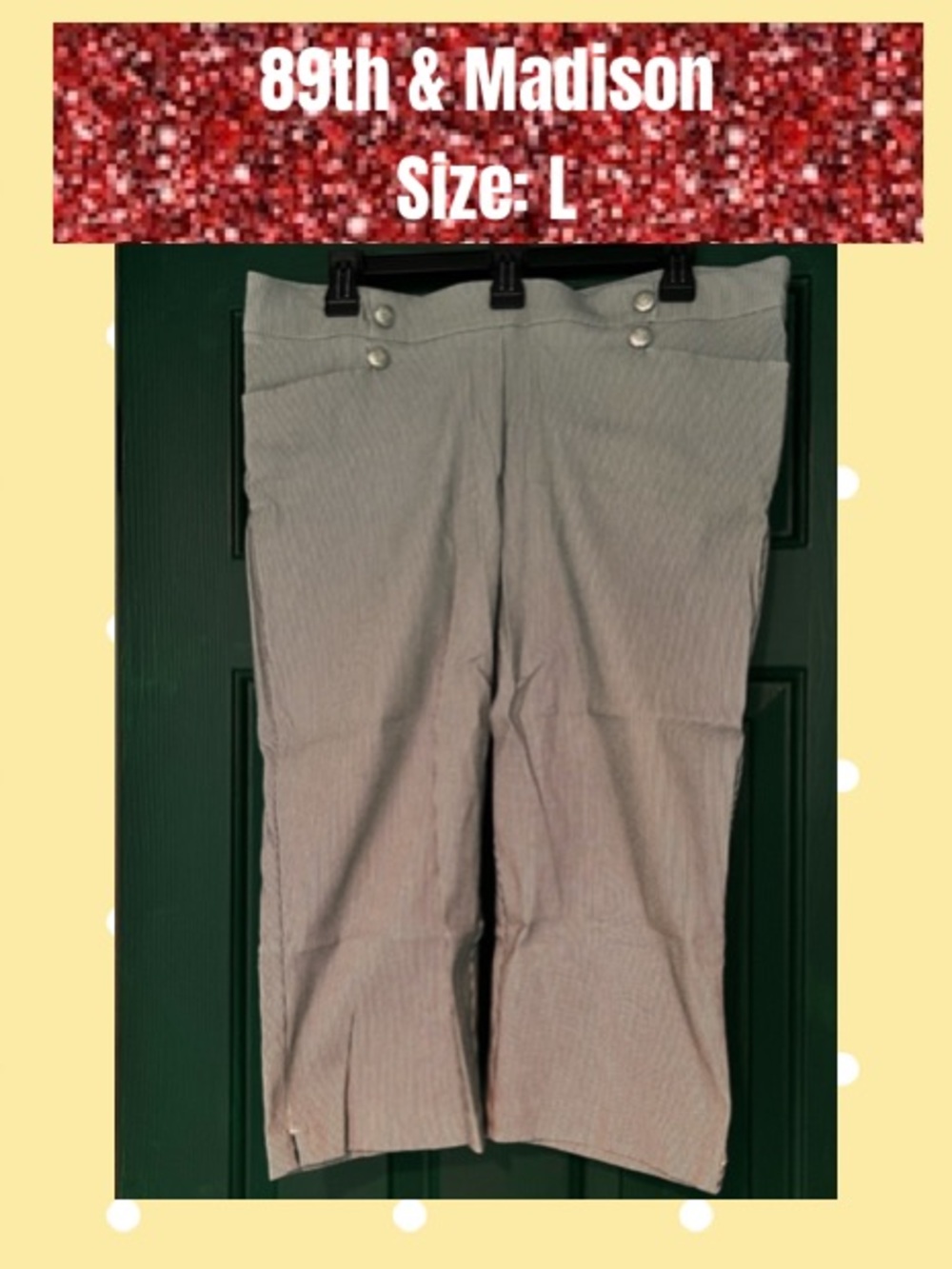 89th & Madison Beige Pinstripe Crop Pants